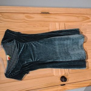 Crushed velvet green/gray dress